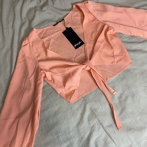 Nasty Gal Front Tie Crop Top